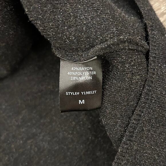 NWOT Pomander Place Noir Vivianne Sweater Dress Black Shimmer Turtleneck Cozy - Picture 15 of 16